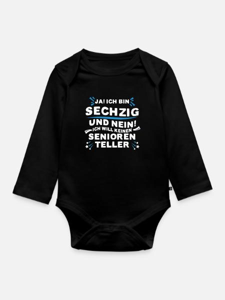 60. Geburtstag - Baby Bio-Langarm-Body - Schwarz