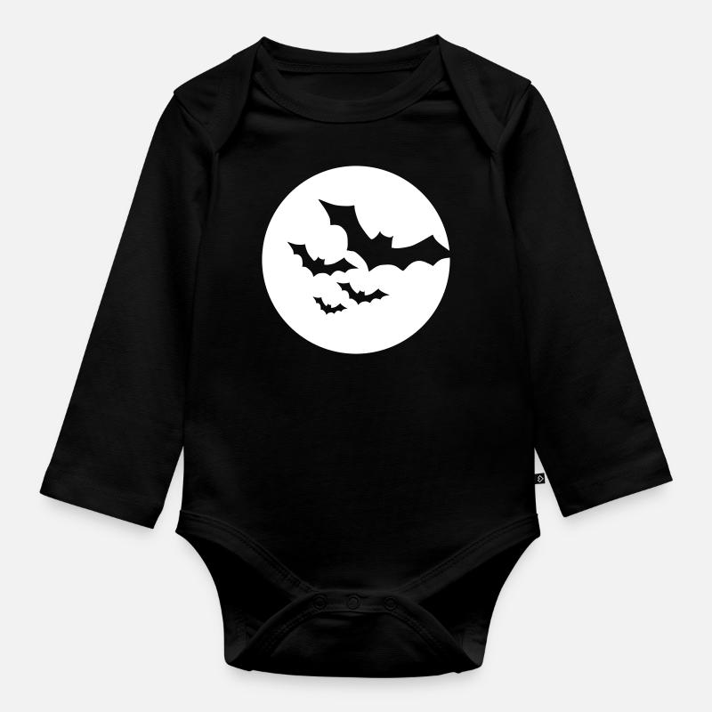 Fledermaus - Baby Bio-Langarm-Body - Schwarz