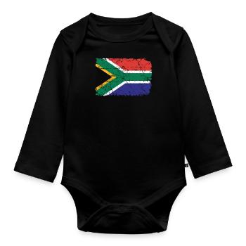 Afrique du Sud - Body Bébé bio manches longues - noir - Devant