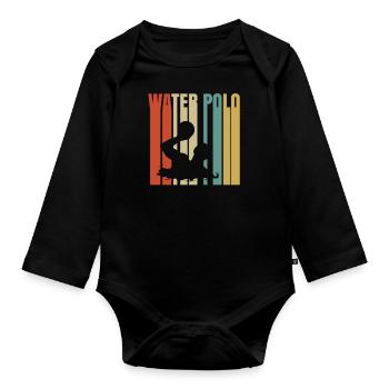 Water polo - Organic Longsleeve Baby Bodysuit - black - Front