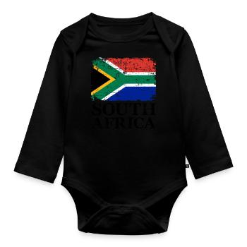 Afrique du Sud - Body Bébé bio manches longues - noir - Devant