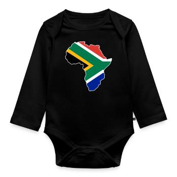 Afrique du Sud - Body Bébé bio manches longues - noir - Devant