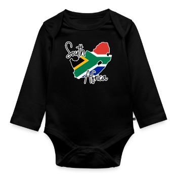 Afrique du Sud - Body Bébé bio manches longues - noir - Devant