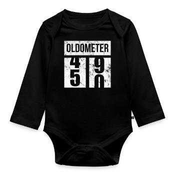 50 Oldometer 50. Geburtstagsgeschenkidee - Baby Bio-Langarm-Body - Schwarz - Vorne