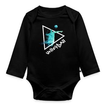 volley-ball de volley-ball cadeau - Body Bébé bio manches longues - noir - Devant