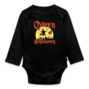 Sorcière d'horreur Halloween - Body Bébé bio manches longues - noir - Devant