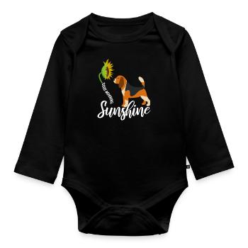 Beagle - Baby Bio-Langarm-Body - Schwarz - Vorne
