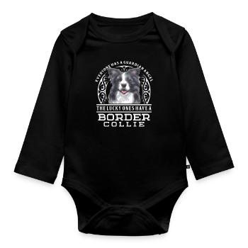 Border Collie - Body Bébé bio manches longues - noir - Devant