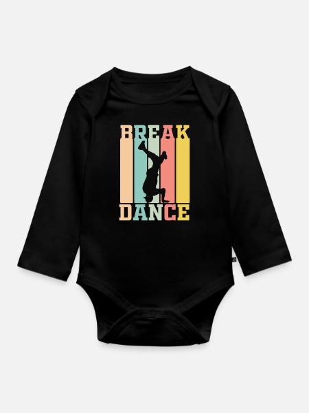 Breakdance - Baby Bio-Langarm-Body - Schwarz