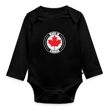 Canada - Body Bébé bio manches longues - noir - Devant