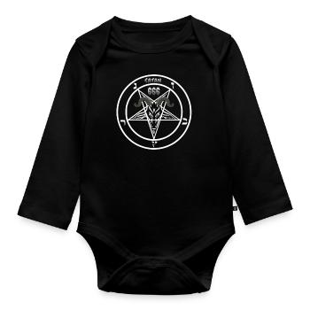 Satanisten Halloween 666 Antichirst Geschenkidee - Baby Bio-Langarm-Body - Schwarz - Vorne