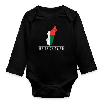 Madagascar - Organic Longsleeve Baby Bodysuit - black - Front