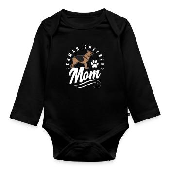 German shepherd dog - Organic Longsleeve Baby Bodysuit - black - Front
