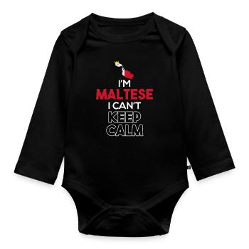 Malta - Organic Longsleeve Baby Bodysuit - black - Front