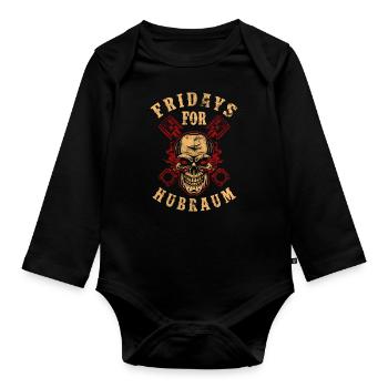 Fridays for Hubraum Tuning Geschenk - Baby Bio-Langarm-Body - Schwarz - Vorne
