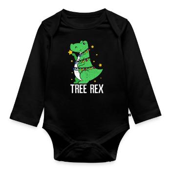 Dinosaurier - Baby Bio-Langarm-Body - Schwarz - Vorne