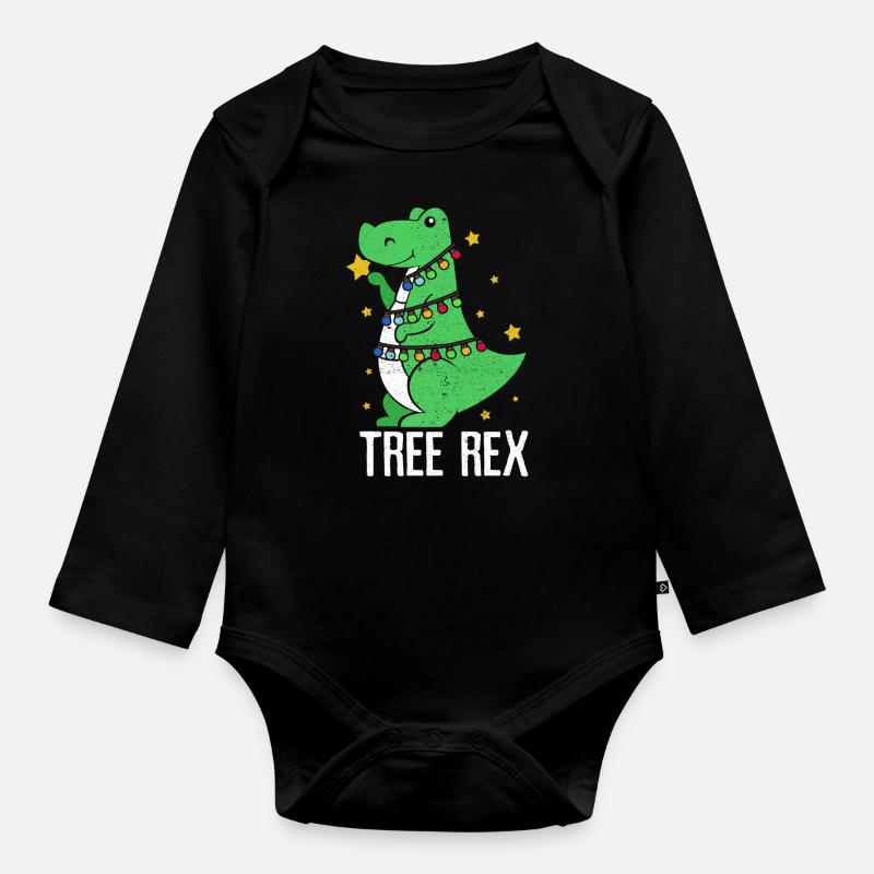 dinosaure - Body Bébé bio manches longues - noir