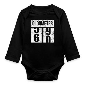 60 Oldometer 60. Geburtstagsgeschenkidee - Baby Bio-Langarm-Body - Schwarz - Vorne