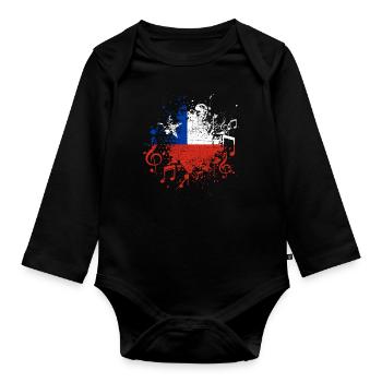 Musique chilienne - Body Bébé bio manches longues - noir - Devant