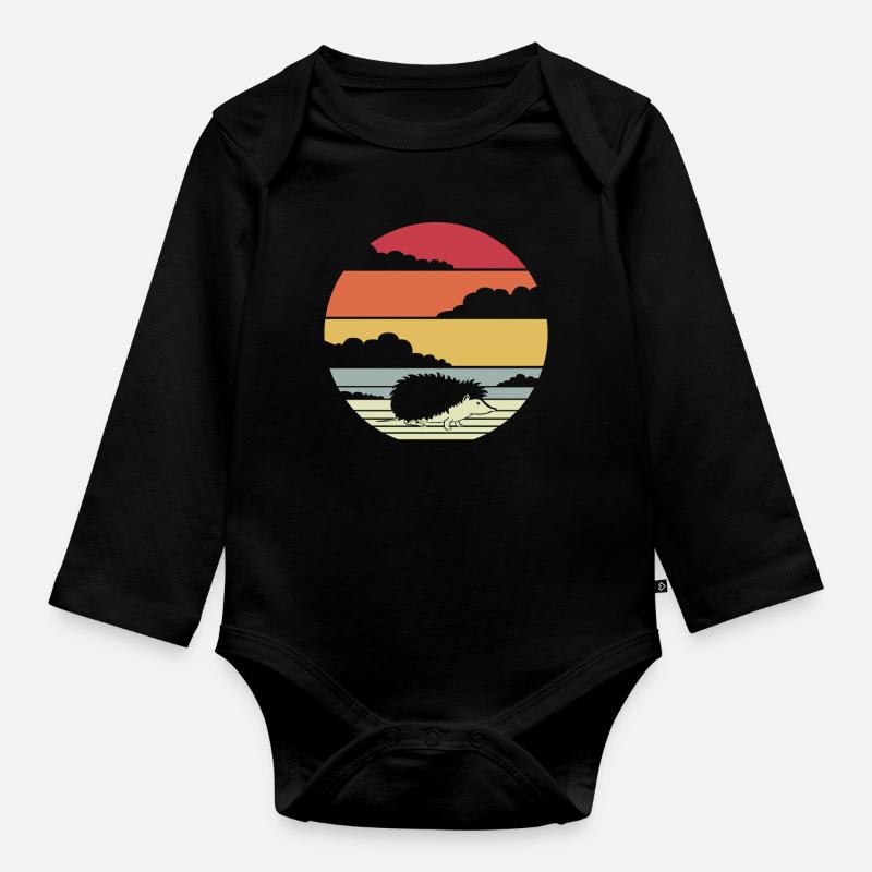 Igel - Baby Bio-Langarm-Body - Schwarz