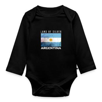 Argentina - Organic Longsleeve Baby Bodysuit - black - Front