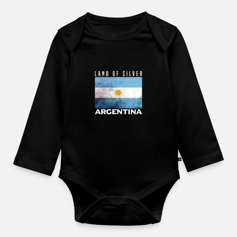 Argentinien - Baby Bio-Langarm-Body - Schwarz