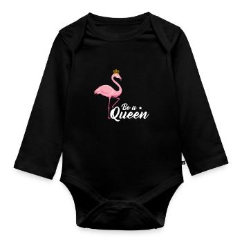Cadeau d'été Flamingo - Body Bébé bio manches longues - noir - Devant