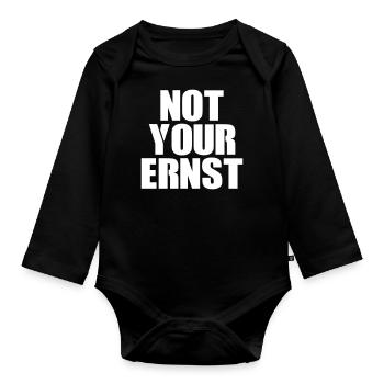 Not your ernst - Baby Bio-Langarm-Body - Schwarz - Vorne