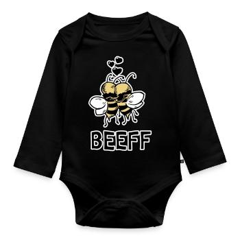 Super sympa chemise ou pull BFF - Body Bébé bio manches longues - noir - Devant