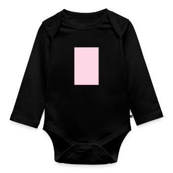 Pink Rectangle Square Square Template for Design - Organic Longsleeve Baby Bodysuit - black - Front