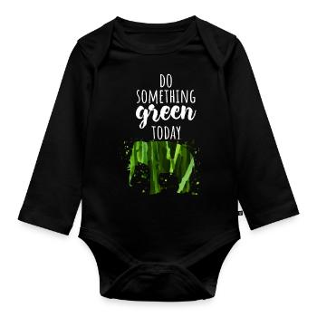 Denke an die Umwelt - Baby Bio-Langarm-Body - Schwarz - Vorne