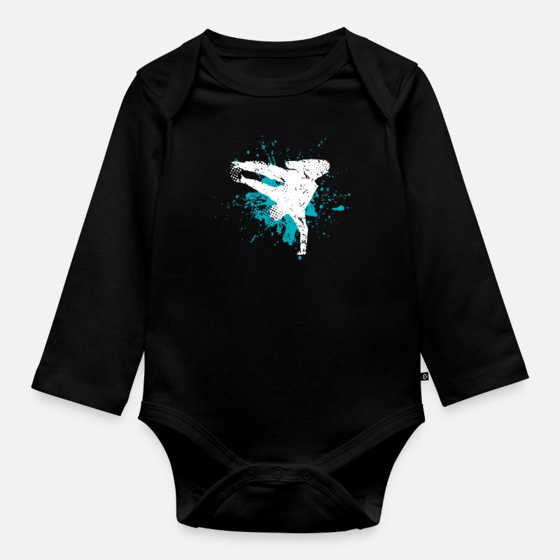 Breakdance - Body Bébé bio manches longues - noir