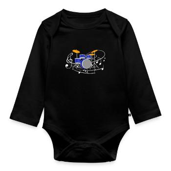 Percussion - Organic Longsleeve Baby Bodysuit - black - Front