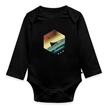 Posaune - Baby Bio-Langarm-Body - Schwarz - Vorne