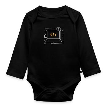 programmer - Organic Longsleeve Baby Bodysuit - black - Front
