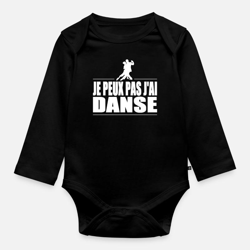 Je peux pas j'ai danse - Body Bébé bio manches longues - noir