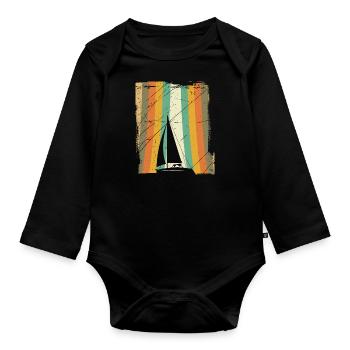 Voile rétro - Body Bébé bio manches longues - noir - Devant