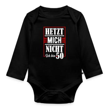50. Geburtstag - Baby Bio-Langarm-Body - Schwarz - Vorne