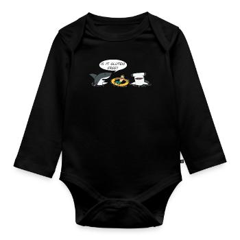 Glutenfrei Glutenfrei Lebensmittel Allergie - Baby Bio-Langarm-Body - Schwarz - Vorne