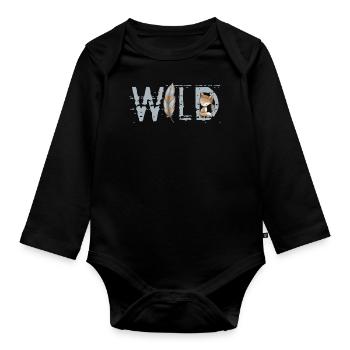 WILD - Baby Bio-Langarm-Body - Schwarz - Vorne