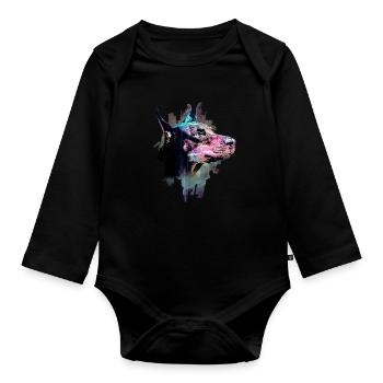 Doberman - Body Bébé bio manches longues - noir - Devant