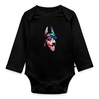 Doberman - Body Bébé bio manches longues - noir - Devant