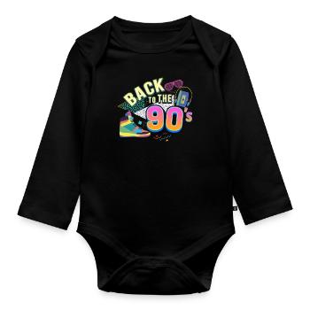 Back To The 90´s - Baby Bio-Langarm-Body - Schwarz - Vorne