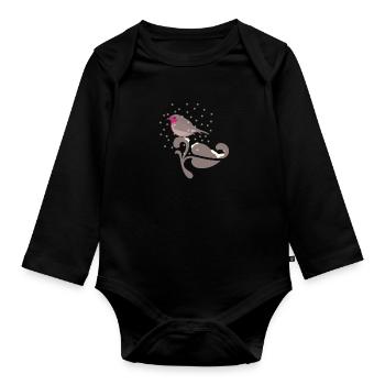 Robin - Organic Longsleeve Baby Bodysuit - black - Front