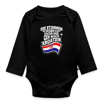 Kroatien - Baby Bio-Langarm-Body - Schwarz - Vorne
