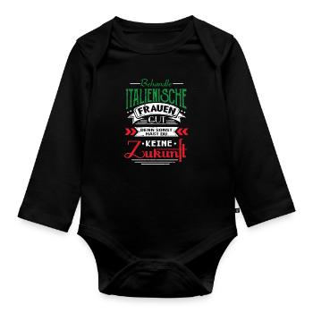 Italienische Frauen Zukunft Geschenk - Baby Bio-Langarm-Body - Schwarz - Vorne