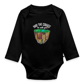 Golf Course Golf Golfball - Organic Longsleeve Baby Bodysuit - black - Front