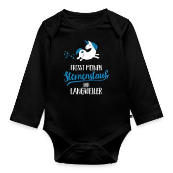 Fresst meinen Sternenstaub ihr Langweiler - Baby Bio-Langarm-Body - Schwarz - Vorne