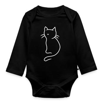 Chaton chaton chaton cadeau d’anniversaire - Body Bébé bio manches longues - noir - Devant