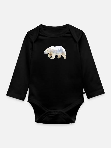 Eisbär - Baby Bio-Langarm-Body - Schwarz